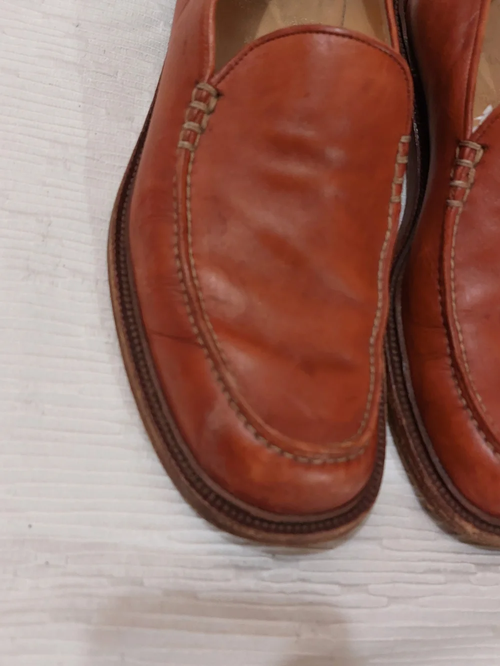 Bruno Magli Italian Men's Leather Loafers in Cognac Size 10.5